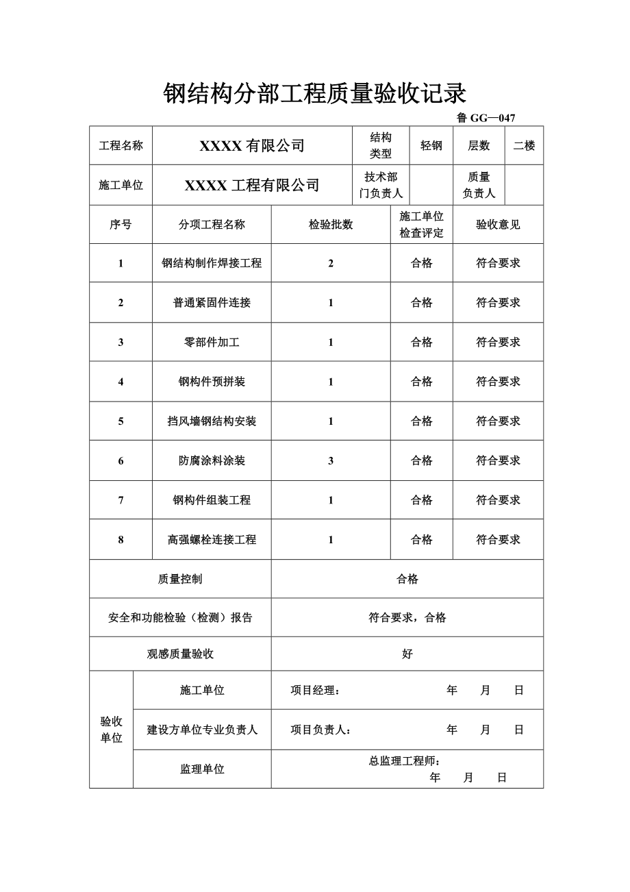 钢构件出厂合格证.doc_第2页