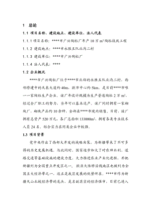 产10万m3陶粒技改工程项目可行性研究报告.doc