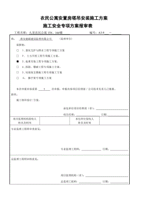 农民公寓安置房塔吊安装施工方案.doc