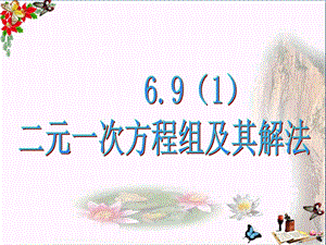 六年级数学下册6.9二元一次方程组及其解法(1)课件沪教版五四制.ppt