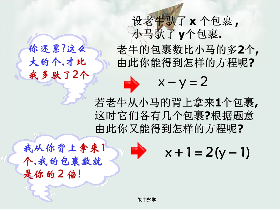 北师大版八年级数学上册《认识二元一次方程组》参考ppt课件.ppt_第3页