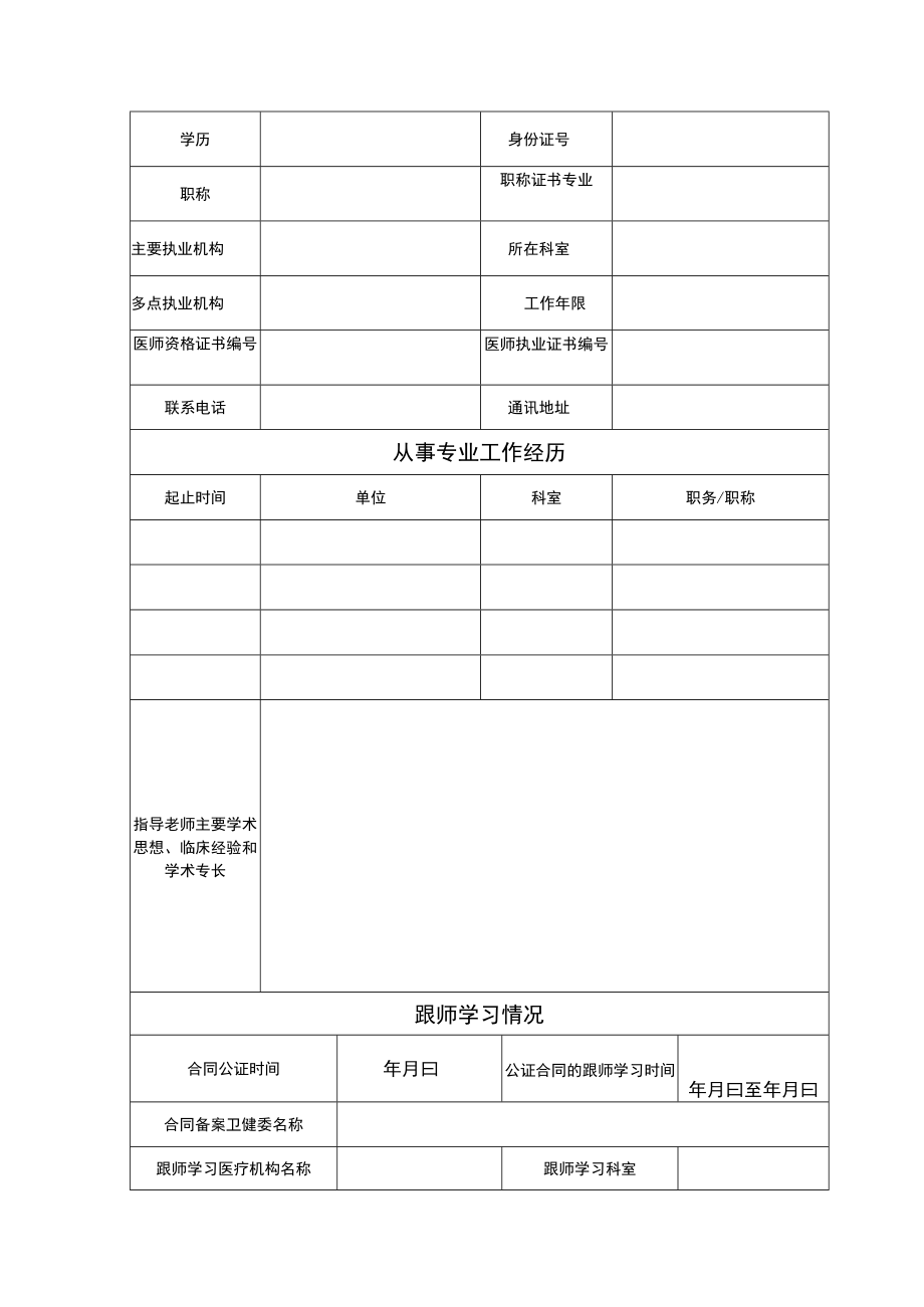 江苏省传统医学师承出师考核申请表（2023年）.docx_第2页