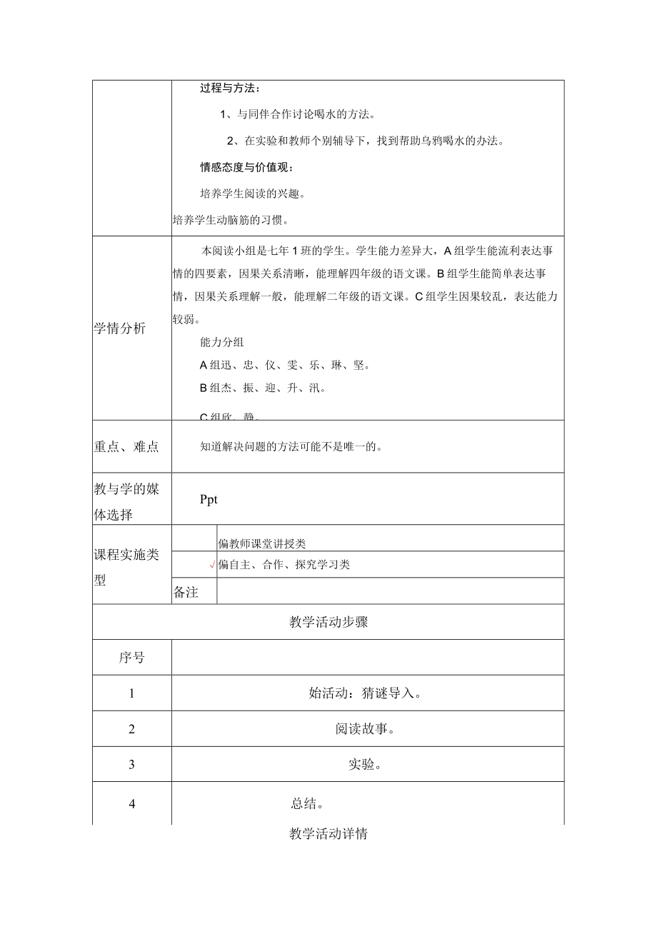 乌鸦喝水 教学设计.docx_第2页