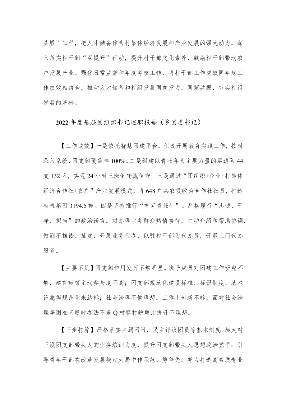 2022年度乡团委书记基层团组织书记述职报告供借鉴.docx_第2页