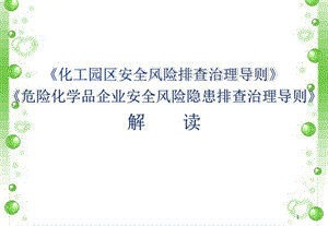 《化工园区安全风险排查治理导则试行）》和《危险化学品企业安全风险隐患排查治理导则》解读课件.pptx