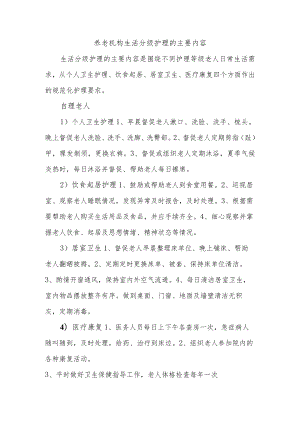 养老机构生活分级护理的主要内容.docx