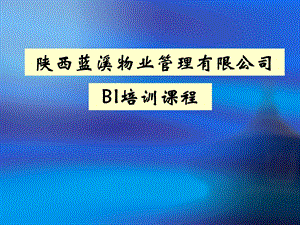 物业管理有BI培训课程.ppt