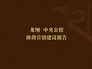 山东省龙翔中央公馆阶段营销建议报告（51页） .ppt