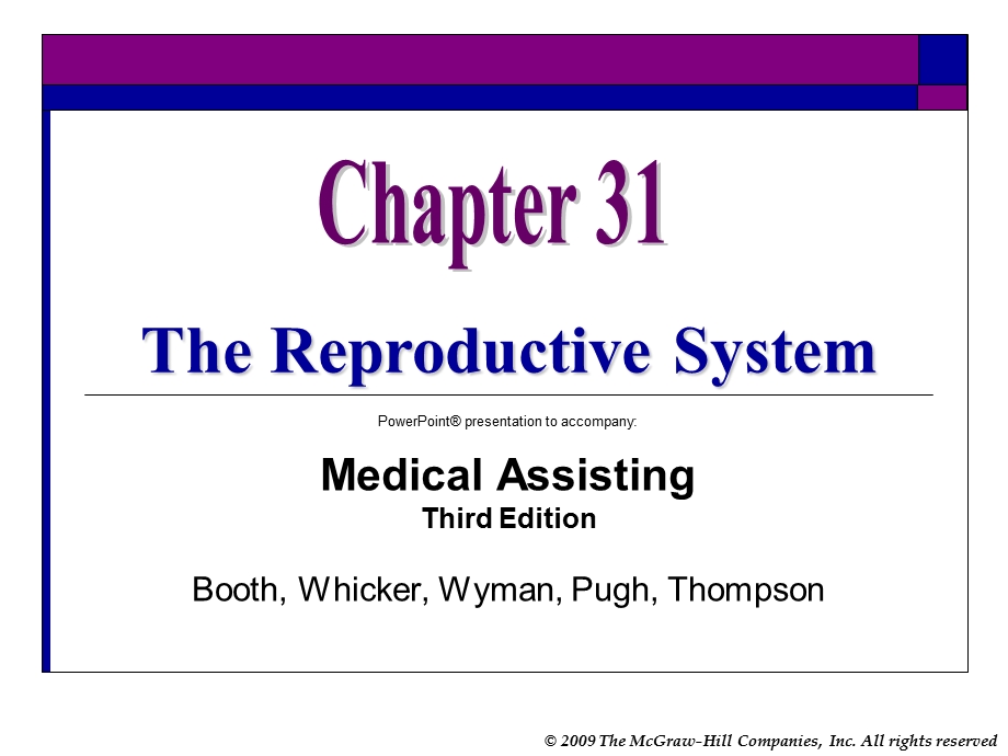 The Reproductive SystemMcGrawHill Education：生殖系统麦格劳希尔教育.ppt_第1页