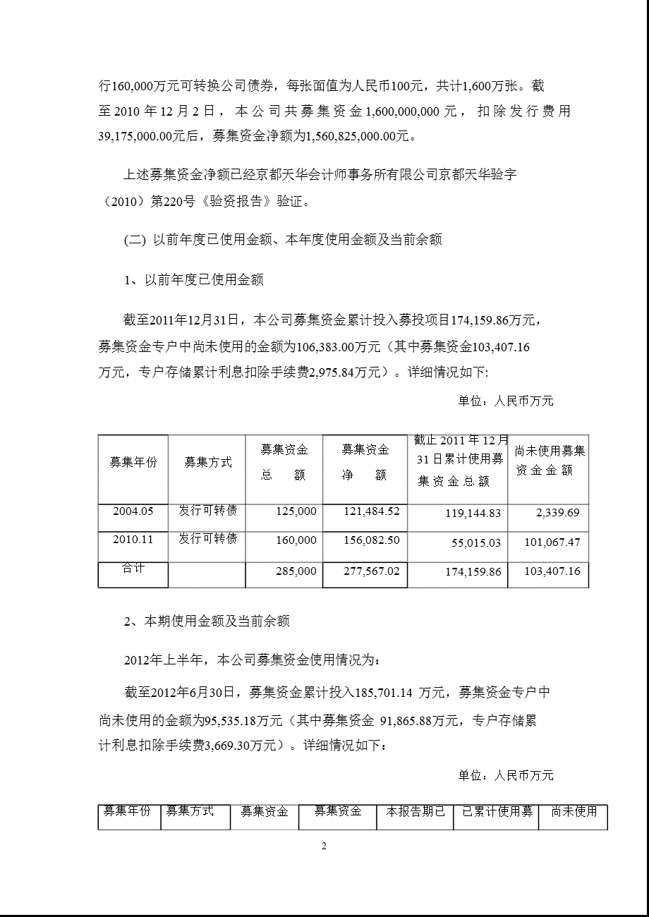 600037 歌华有线上半募集资金存放与使用情况的专项报告.ppt_第2页