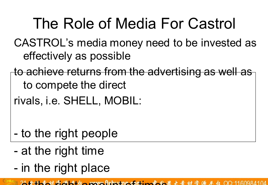 实力传播Delivering The Unassailable Advantage Castrol Media Recommendation.ppt_第2页