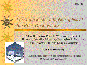 激光引导星自适应光学系统的凯克天文台(14).ppt