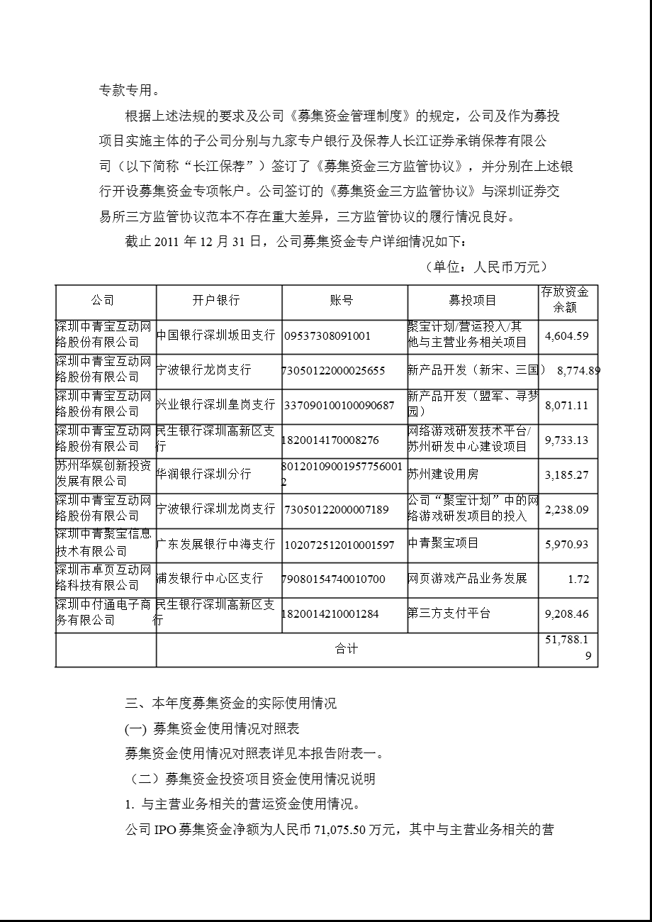 中青宝：董事会关于募集资金存放与使用情况的专项报告.ppt_第2页