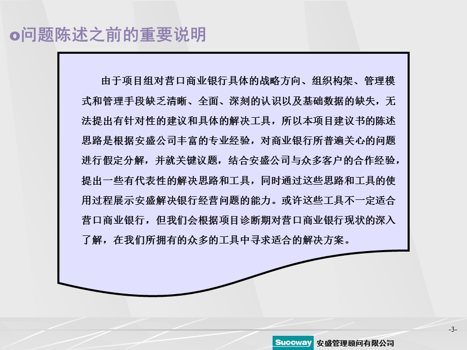 安盛营口市商业银行建立持续、高速发展的成功途径项目建议书.ppt_第3页