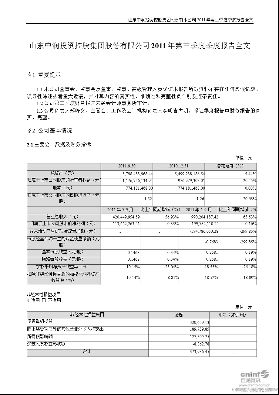 中润投资：第三季度报告全文.ppt_第1页