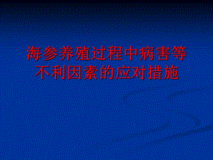 海参养殖过程中病害等不利因素的应对措施.ppt