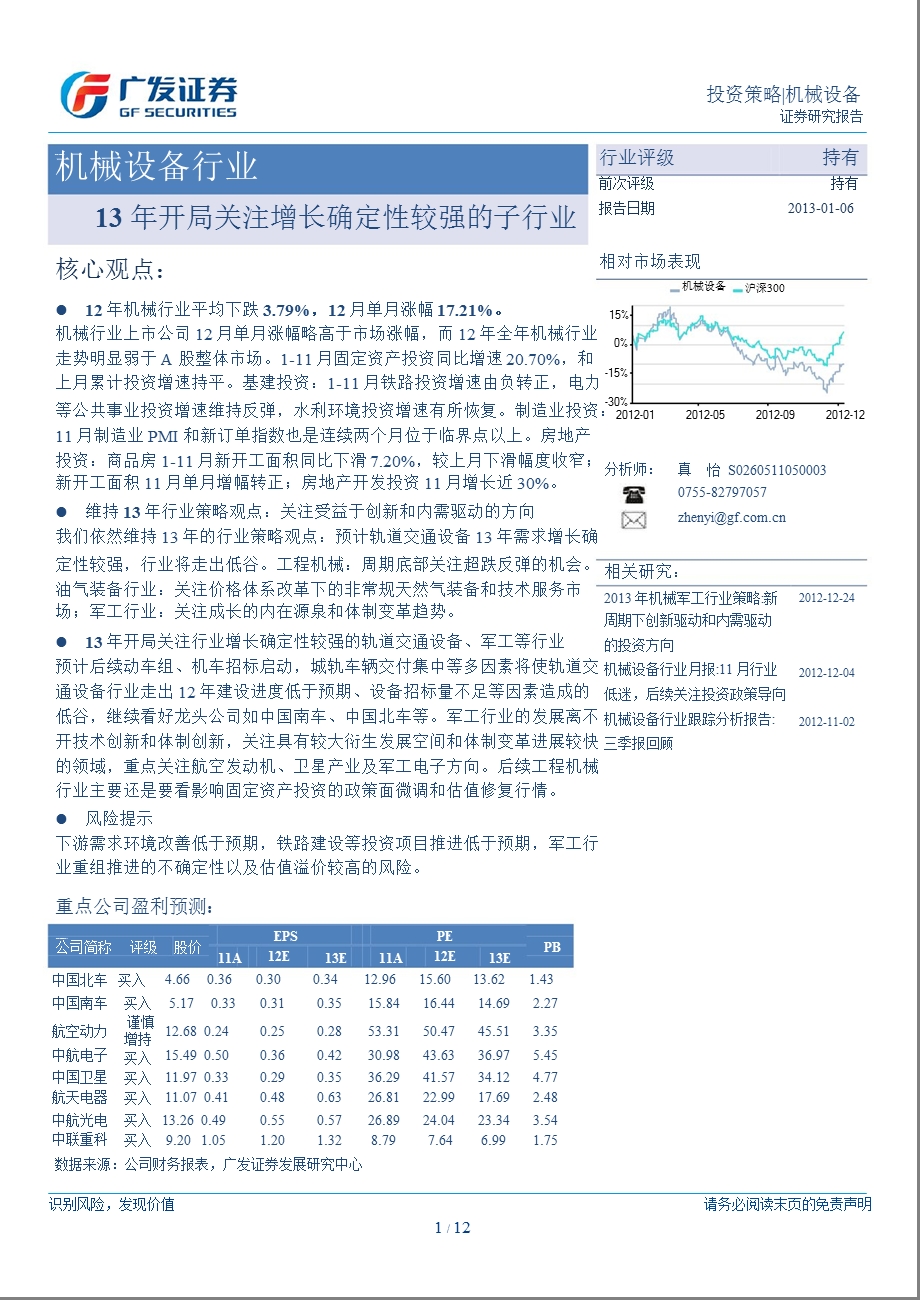 机械设备行业：13开局关注增长确定性较强的子行业0107.ppt_第1页