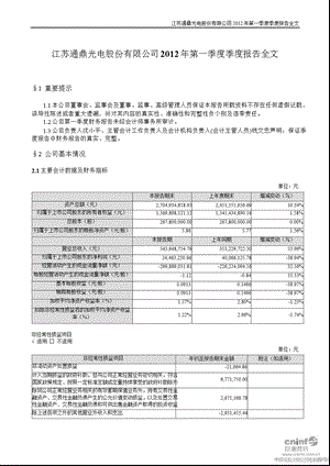 通鼎光电：第一季度报告全文.ppt