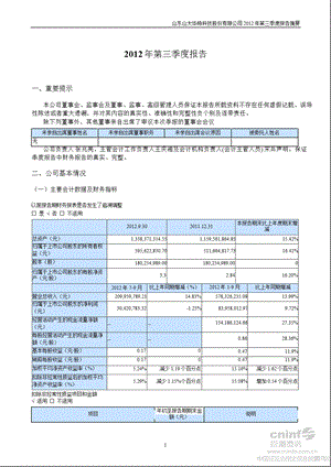 山大华特：第三季度报告正文.ppt