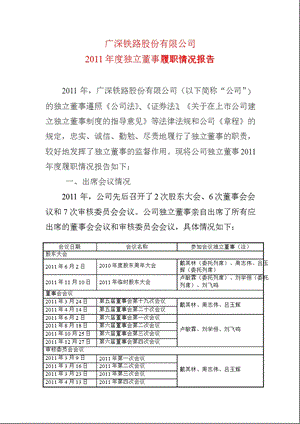 601333 广深铁路独立董事履职情况报告.ppt