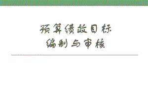 预算绩效目标编制与审核.ppt