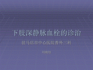 下肢深静脉血栓幻灯.ppt