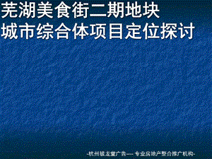 芜湖美食街城市商业综合体二期项目定位报告132PPT.ppt