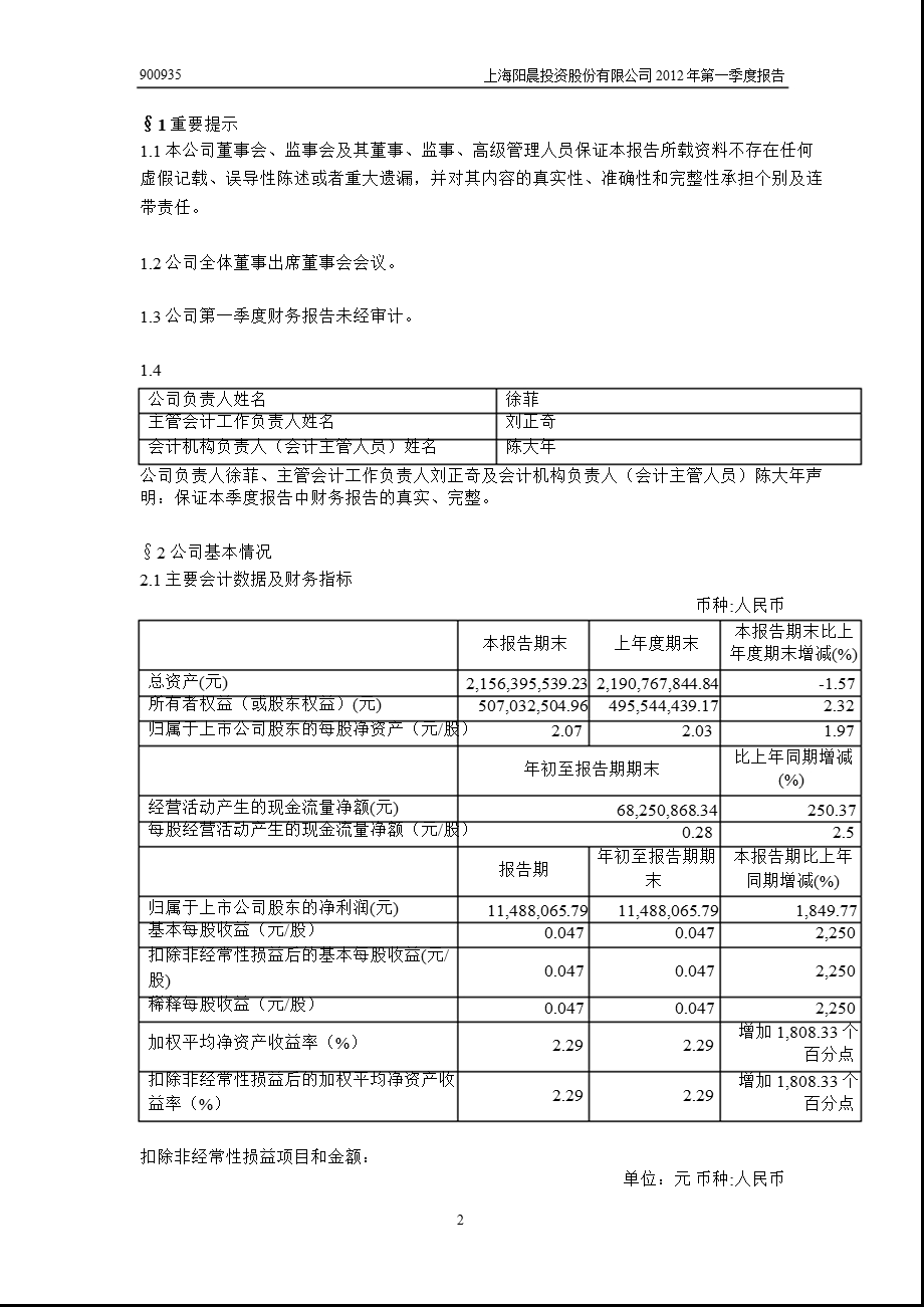 900935 阳晨B股第一季度季报.ppt_第3页