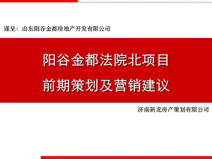 聊城市阳谷金都法院北项目前期策划及营销建议.ppt