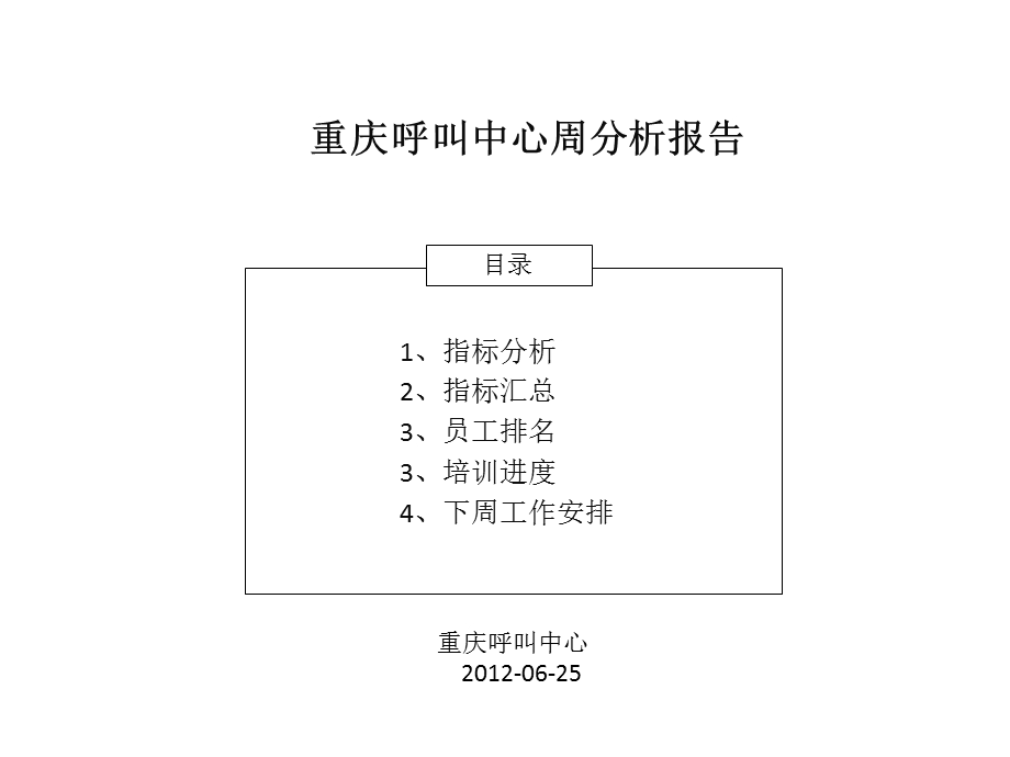 呼叫中心周报表范本.ppt_第1页