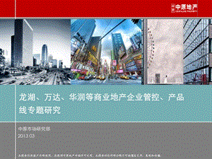 企业经营管理优秀实践案例：龙湖、万达、华润等商业地产企业管控、产品线专题研究.ppt