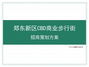 郑州郑东新区CBD商业步行街招商策划方案99PPT.ppt