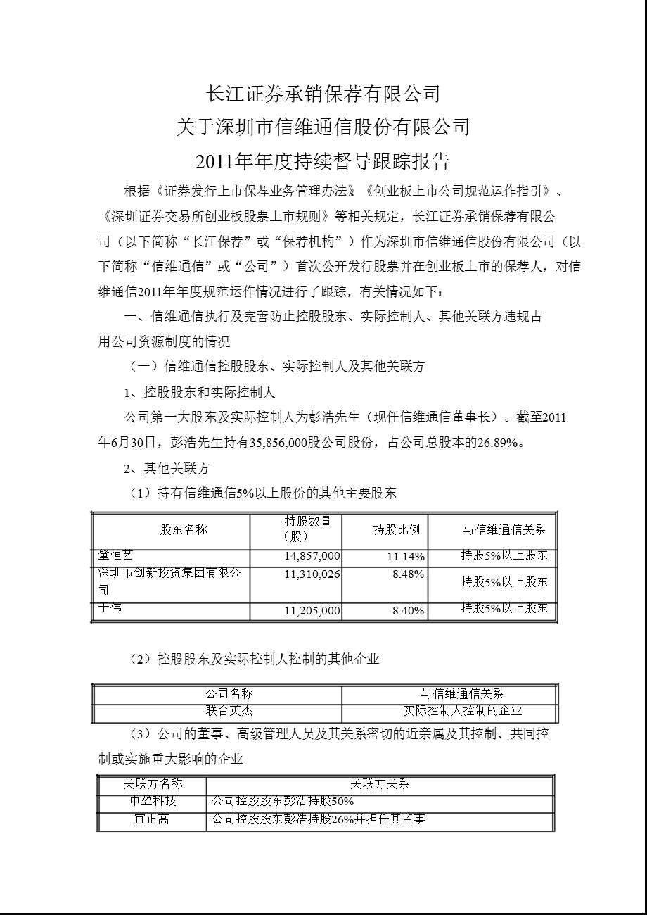 信维通信：长江证券承销保荐有限公司关于公司持续督导跟踪报告.ppt_第1页