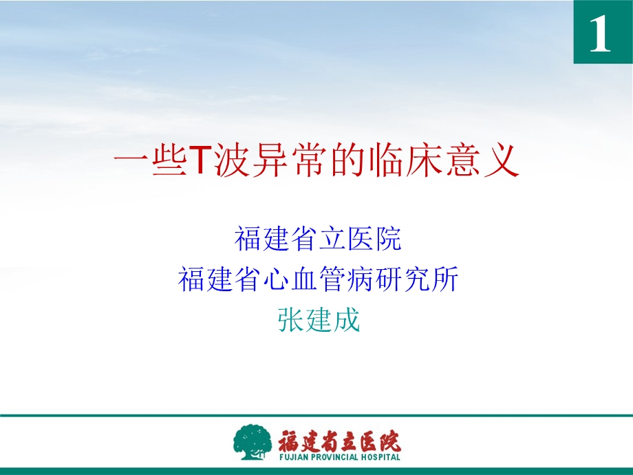 张建成 一些T波异常的临床意义.ppt_第1页