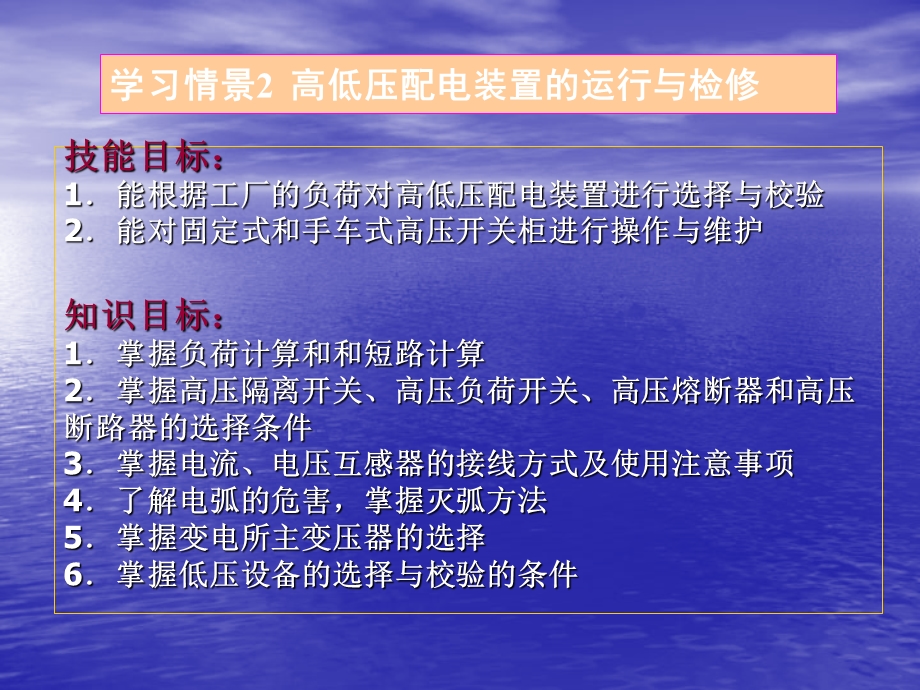 工厂供电技术学习情景21高低压配电装置的运行与检修.ppt_第1页