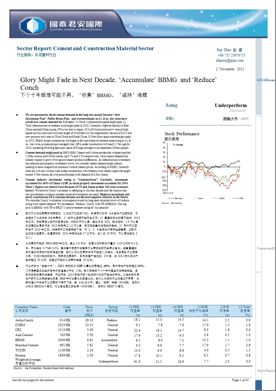 CEMENTANDCONSTRUCTIONMATERIALSECTORGLORYMIGHTFADEINNEXTDECADE.‘ACCUMULATE’BBMGAND‘REDUCE’1214.ppt_第1页