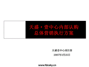 壹中心内部认购总体营销执行方案.ppt