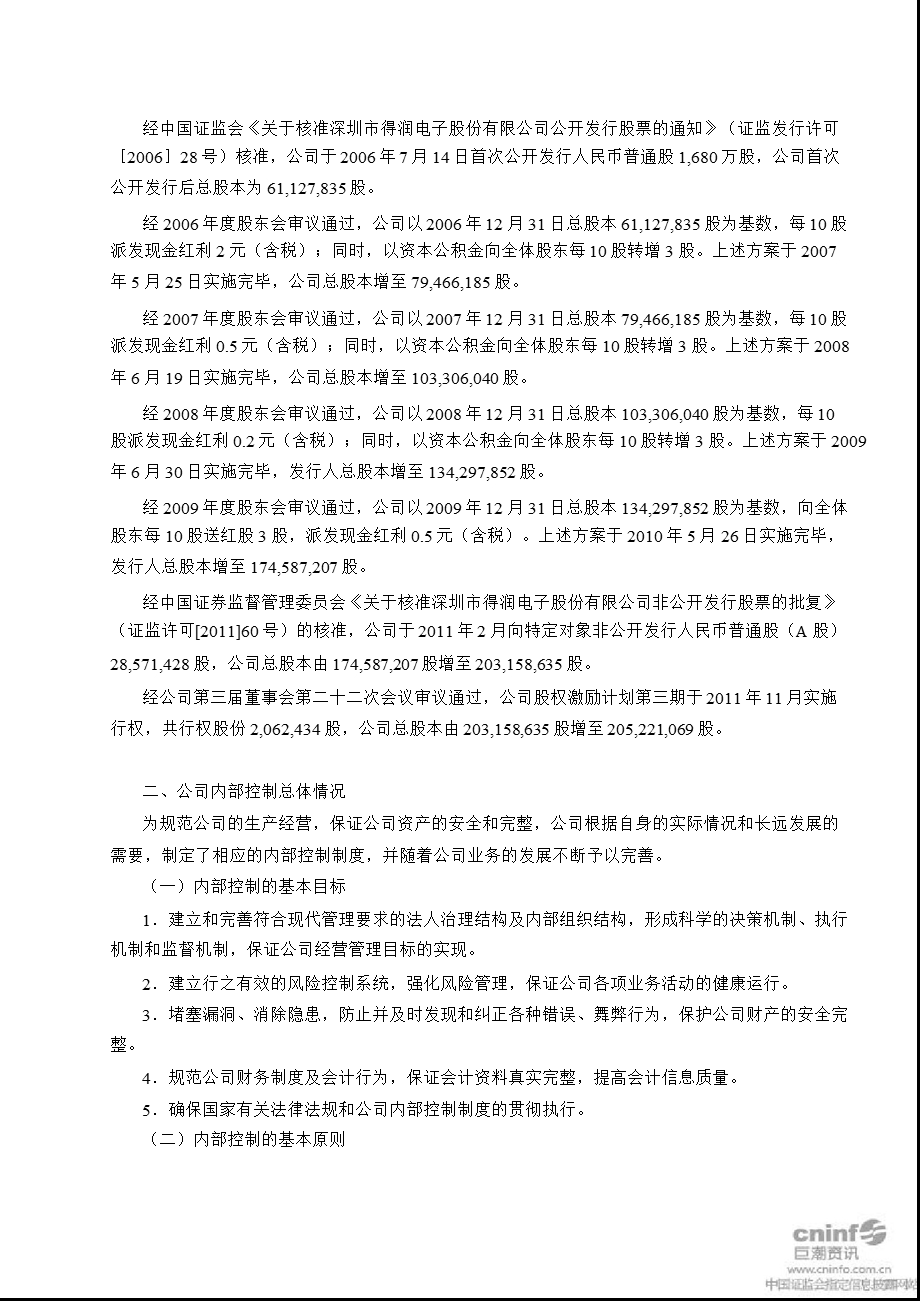 得润电子：董事会审计委员会关于内部控制自我评价报告.ppt_第2页