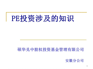 PE投资涉及的知识1.ppt