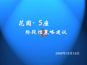 天津花园5座下半营销策略建议.ppt