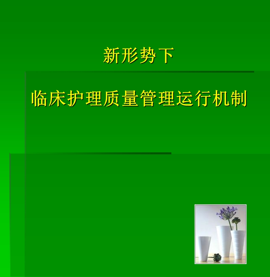 新形势下临床护理质量管理运行机制（精品PPT） .ppt_第1页