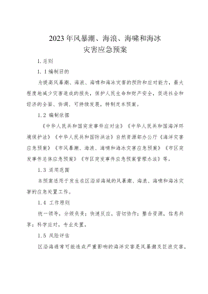 2023年风暴潮、海浪、海啸和海冰灾害应急预案.docx