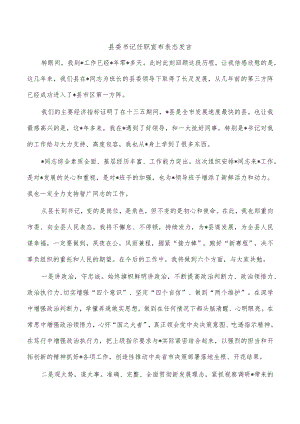 县委书记任职宣布表态发言.docx