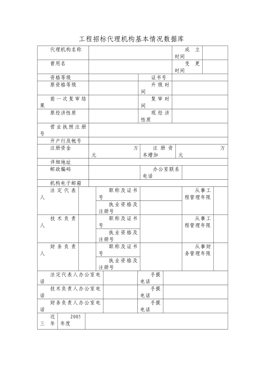 工程招标代理机构基本情况数据库.doc_第1页