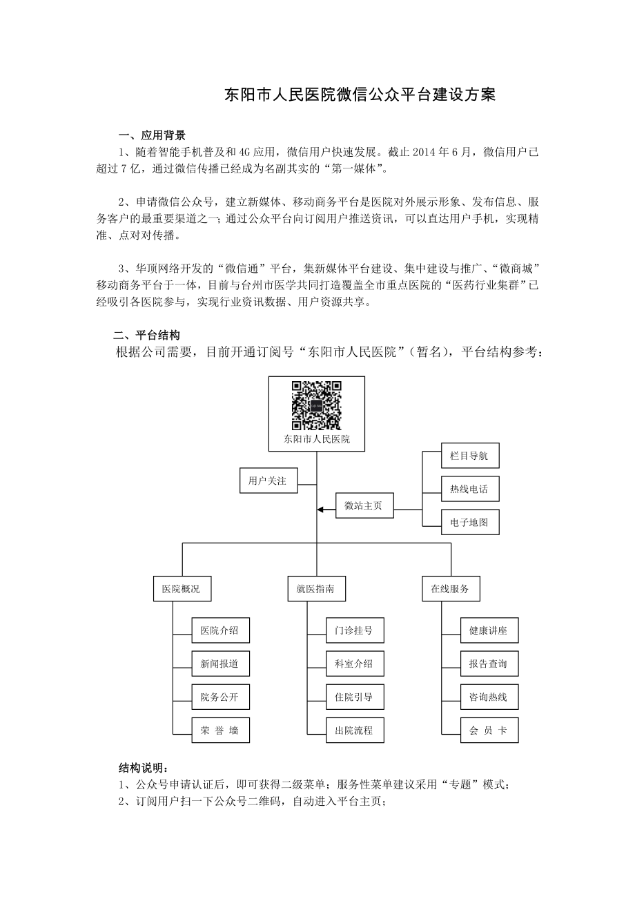 东阳市人民医院微信公众平台建设方案.doc_第1页