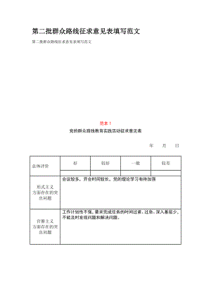 第二批群众路线征求意见表填写范文.doc