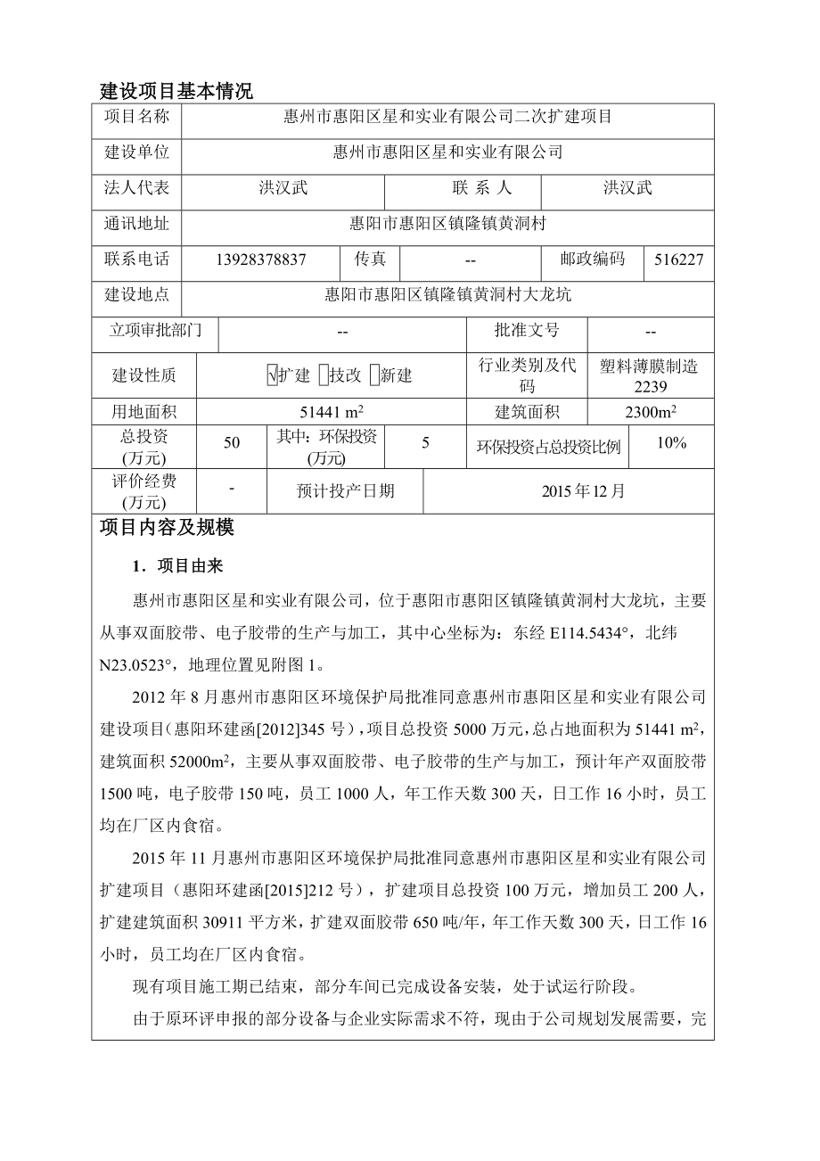 环境影响评价报告公示：惠阳区惠州市惠阳区星和实业环境影响评价文件情况点击次数惠环评报告.doc_第3页