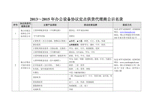 ~办公设备协议定点供货代理商公示名录.doc