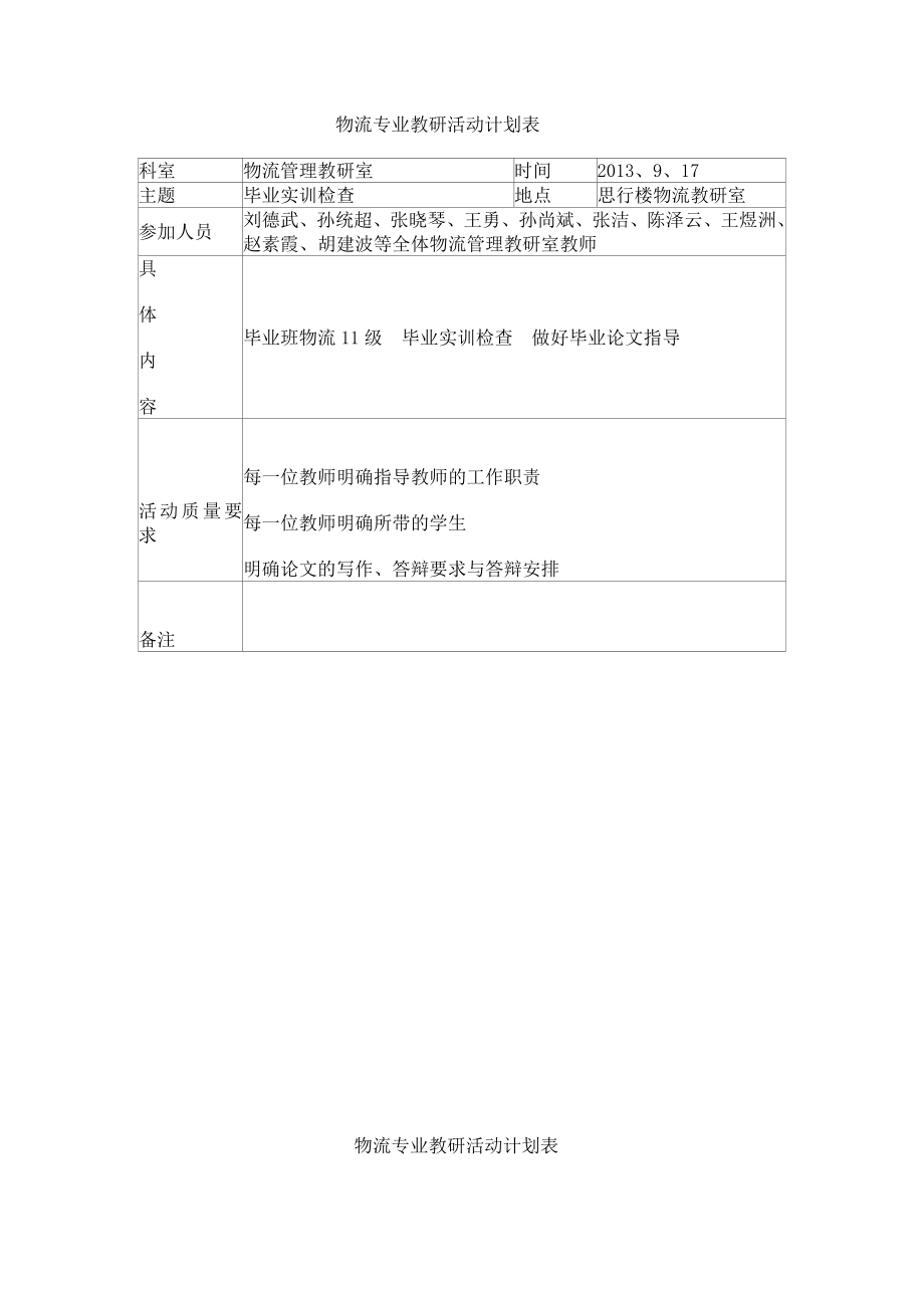 物流专业教研活动计划表.doc_第2页