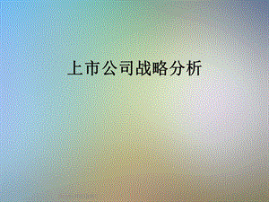 上市公司战略分析.ppt